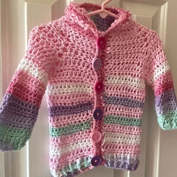 Handmade Crochet Baby Girl Sweater - Picture 10 of 12